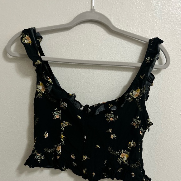 Urban Outfitters black and yellow floral tank top - Picture 3 of 6